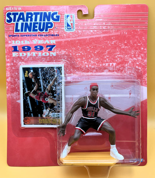 1997 Dennis Rodman Starting Lineup with Card Red Hair Factory Sealed - Vintage Rare