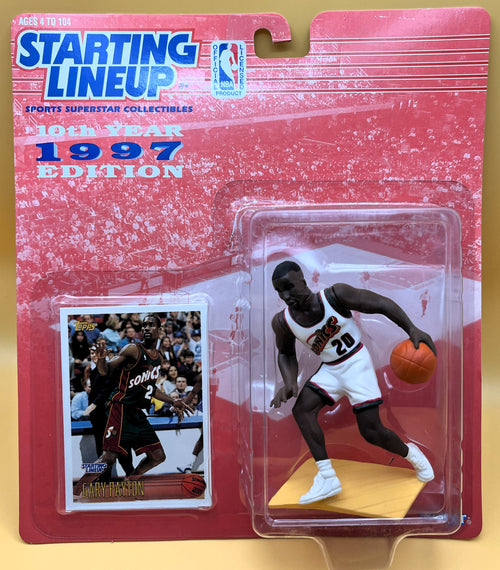 1997 Gary Payton Starting Lineup w/ Card  Factory Sealed - Vintage