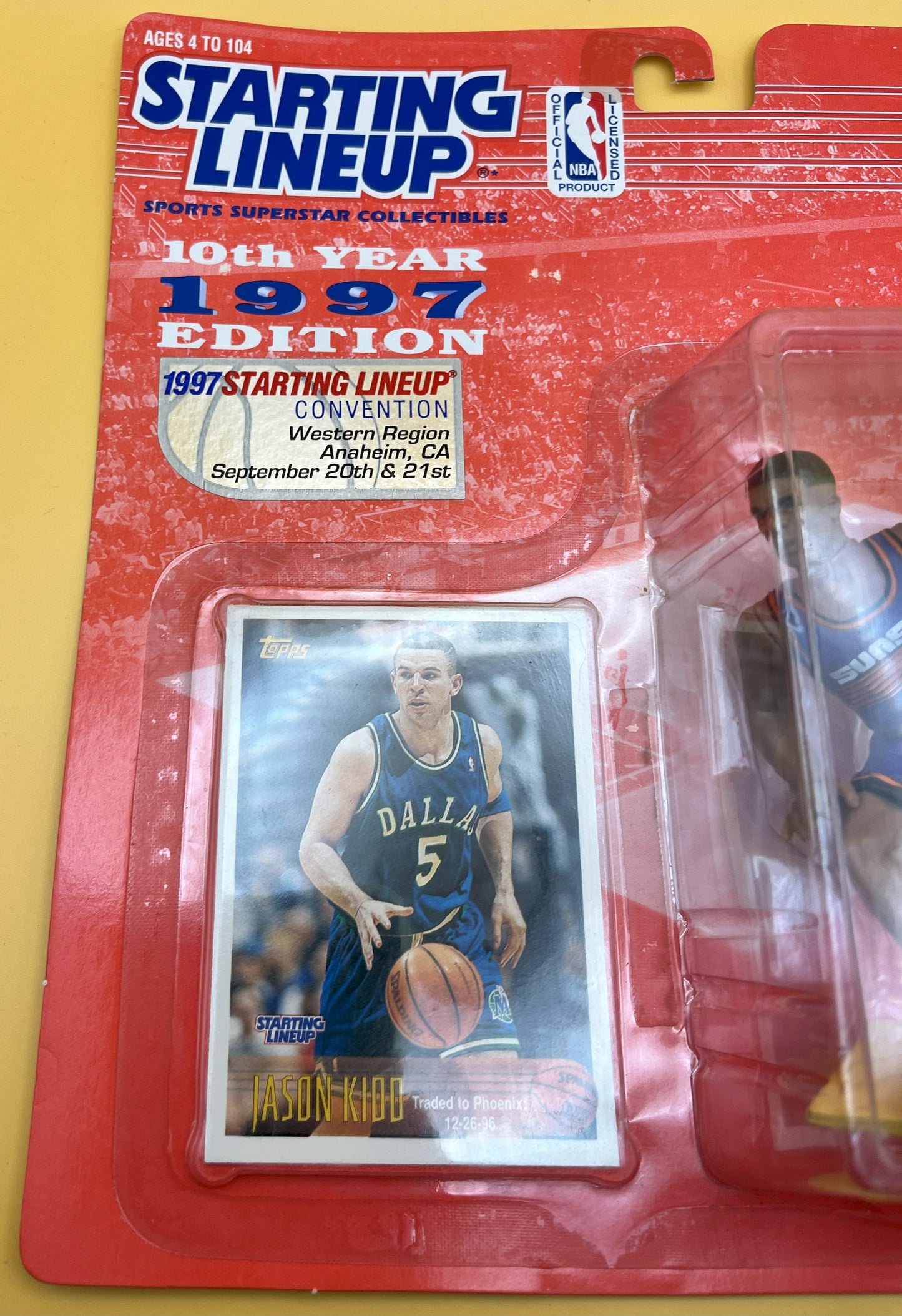 1997 Jason Kidd Starting Lineup with Card NBA West Coast Convention Factory Sealed