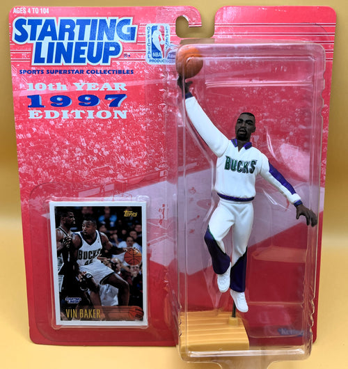 1997 Vin Baker Starting Lineup with Card  Factory Sealed - Vintage