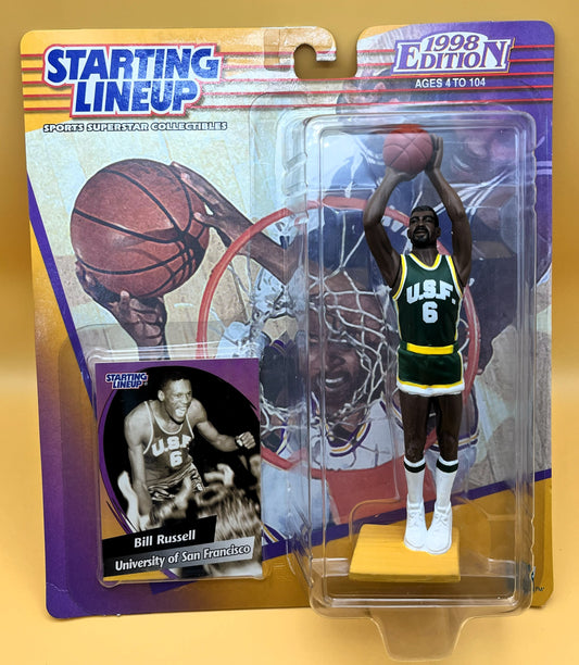 1998 Bill Russell Starting Lineup with Card Univ San Fran College Edition Factory Sealed