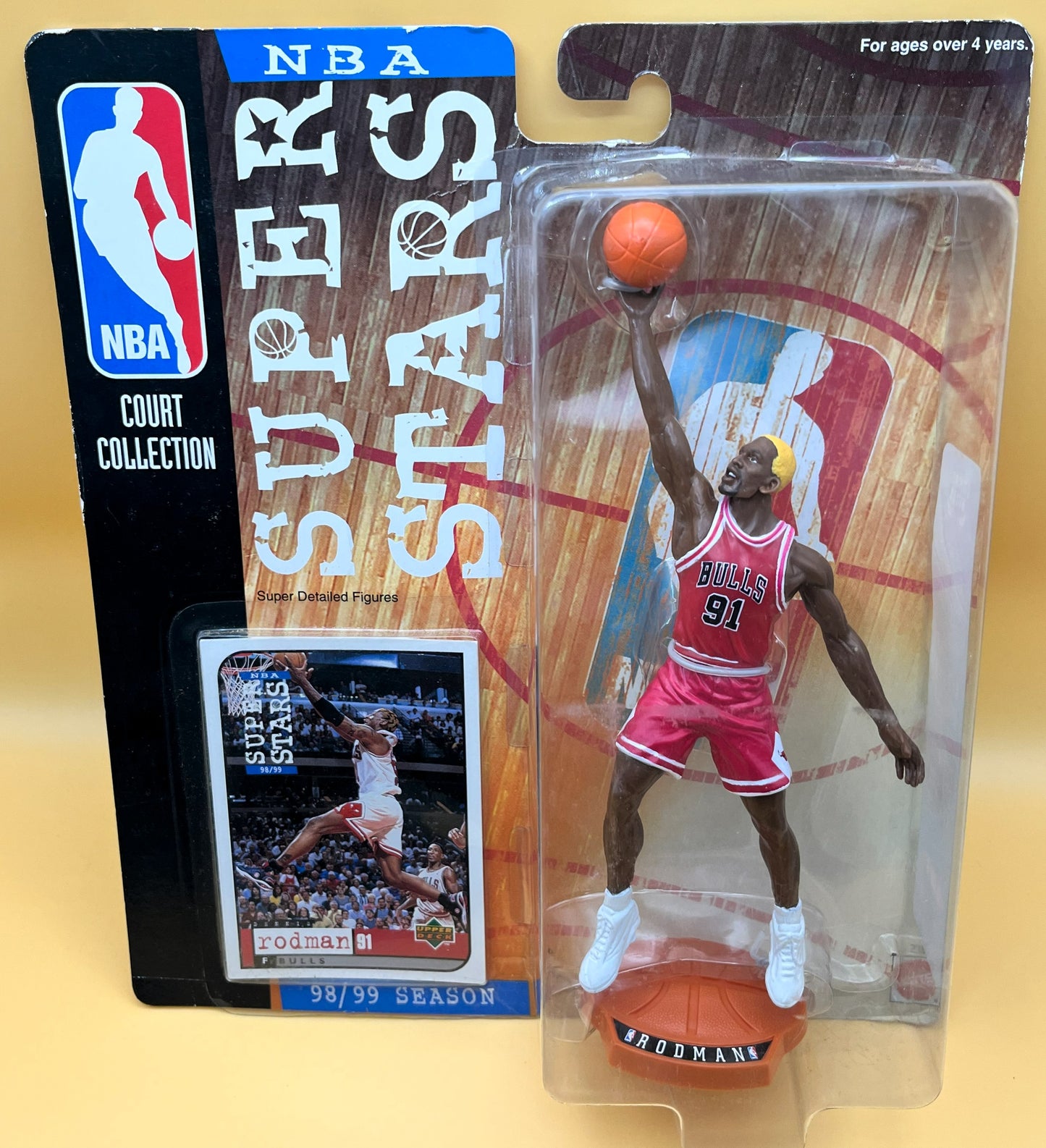 1998-99 Dennis Rodman Mattel NBA Super Star C.C. Starting Lineup w/ Card Yellow Hair Bulls Factory Sealed