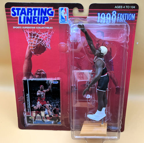 1998 Dennis Rodman Starting Lineup with Card Yellow Hair Bulls Factory Sealed - Vintage