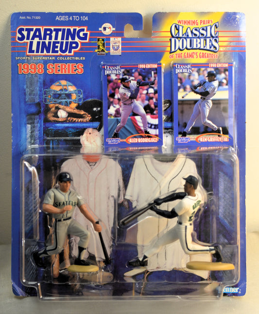 1998 Ken Griffey Jr Alex Rodriguez Classic Doubles Starting Lineup with Card Factory Sealed - Vintage