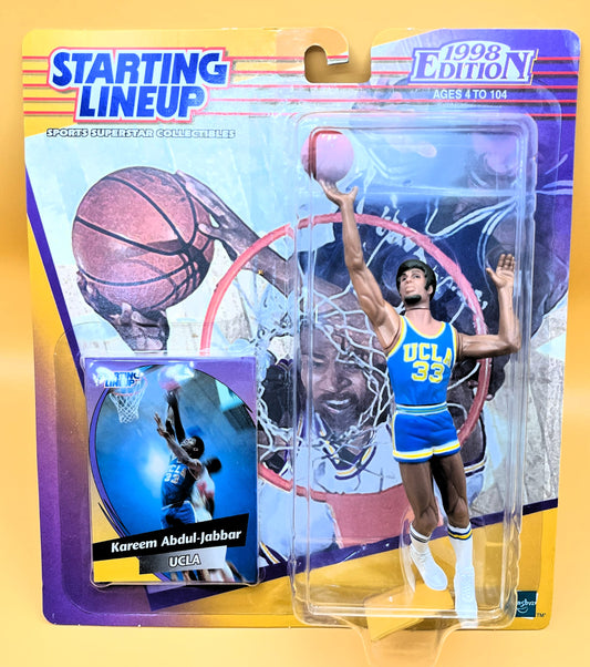 1998 Kareem Abdul-Jabbar Starting Lineup with Card UCLA college Edition Factory Sealed