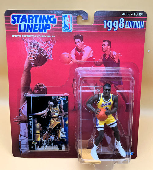 1998 Kobe Bryant SLU Starting Lineup With Card Lakers Factory Package