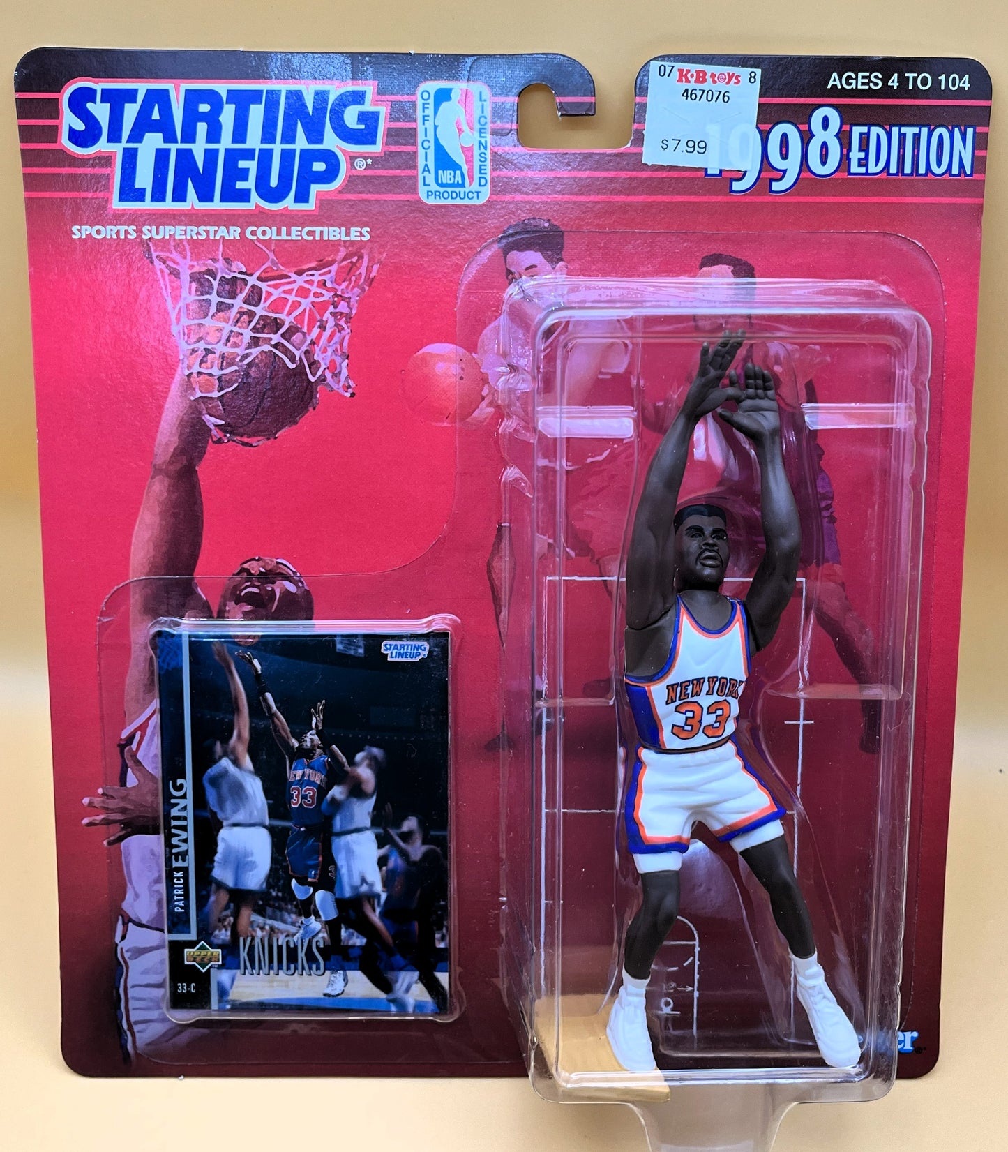 1998 Patrick Ewing Starting Lineup with Card Factory Sealed - Vintage