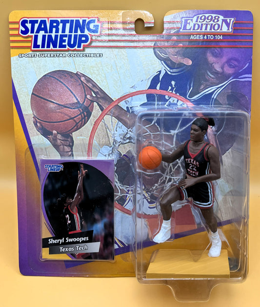 1998 Sheryl Swoops Starting Lineup with Card WNBA Texas Tech College Edition Factory Sealed