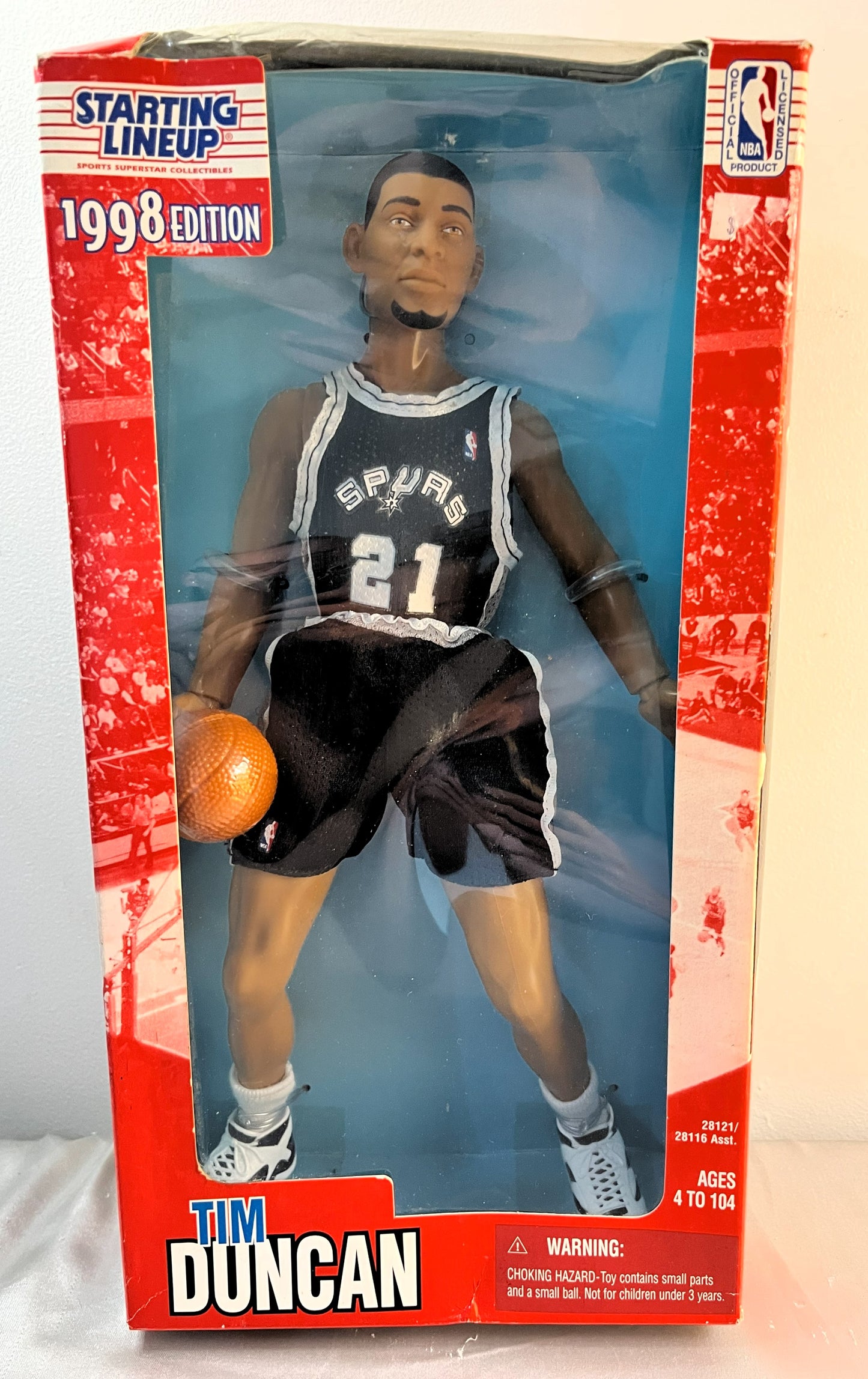 1998 Tim Duncan 12" Inch Starting Lineup  NBA Factory Packaging - Vintage