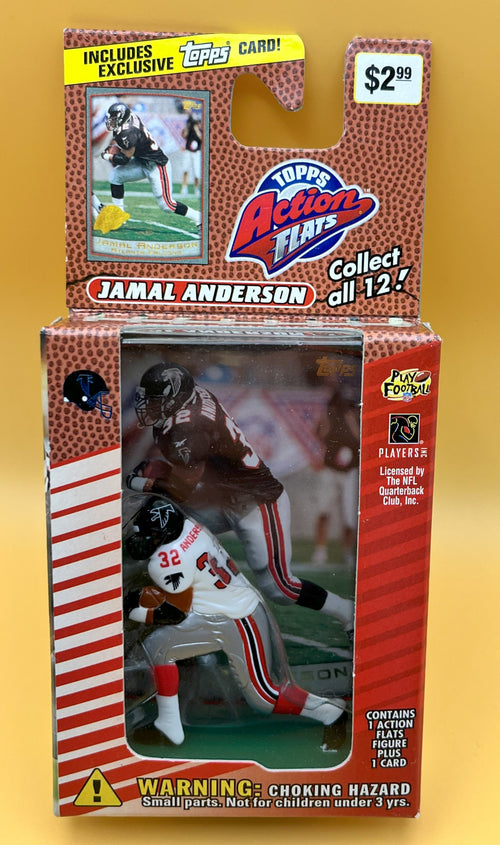 1999 Topps Jamal Anderson Action Flats -Rare White Jersey