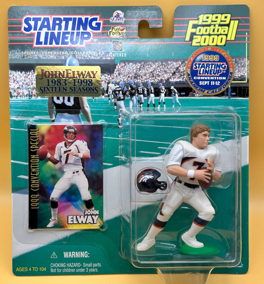 1999 John Elway Starting Lineup w Card Convention 16 Seasons Factory Sealed - Vintage