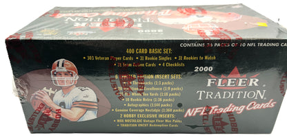 2000 Fleer Tradition Football Factory Sealed Hobby Box  -  RARE Brady RC Year