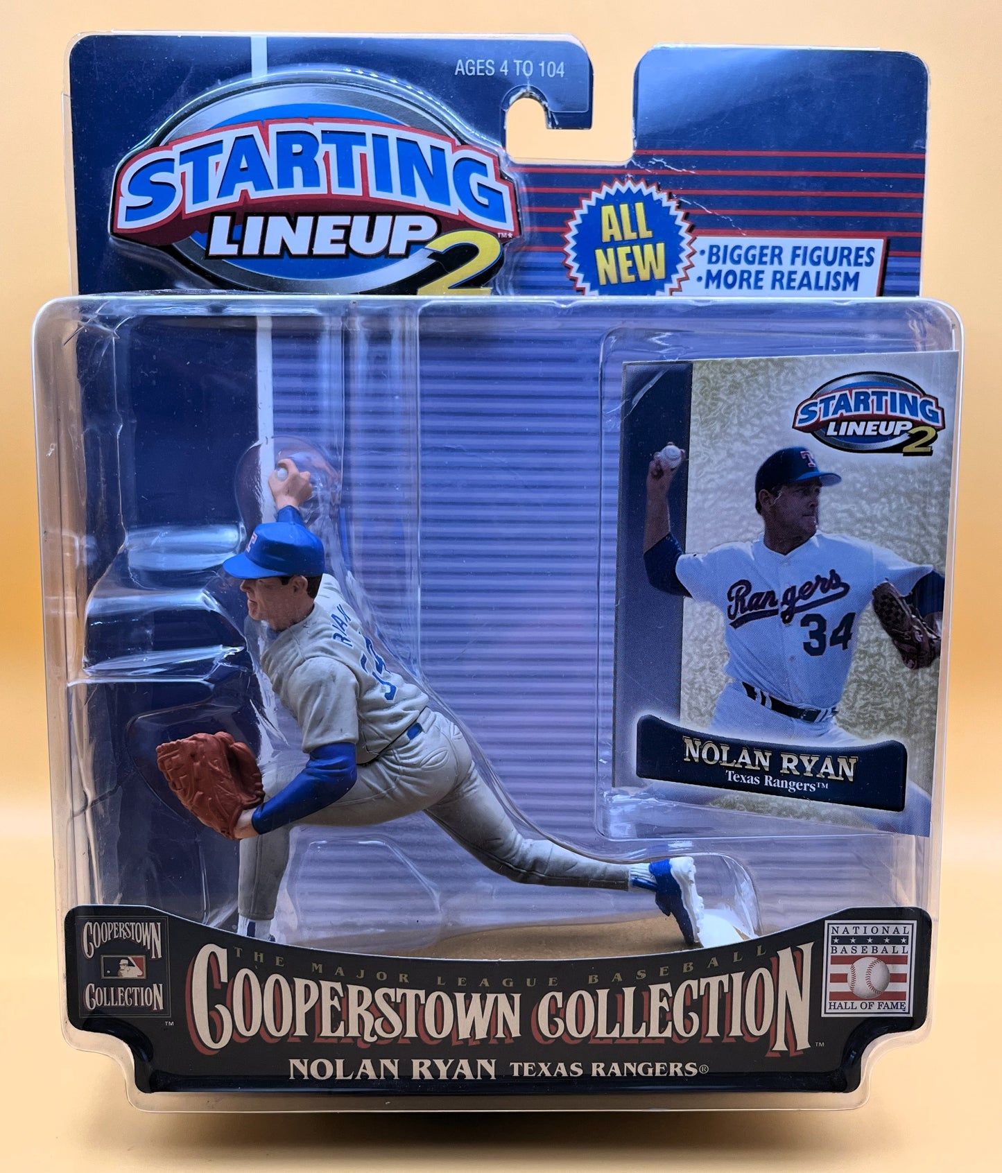 2000 Nolan Ryan Starting Lineup SLU 2 w/ Card Cooperstown Collection Factory Sealed - Vintage