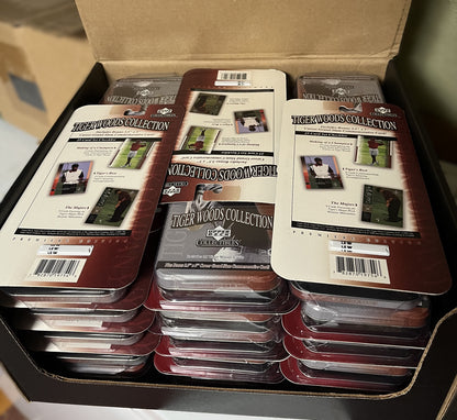 2001 Golf Upper Deck Tiger Woods Collection 30 Tin Set Display Case