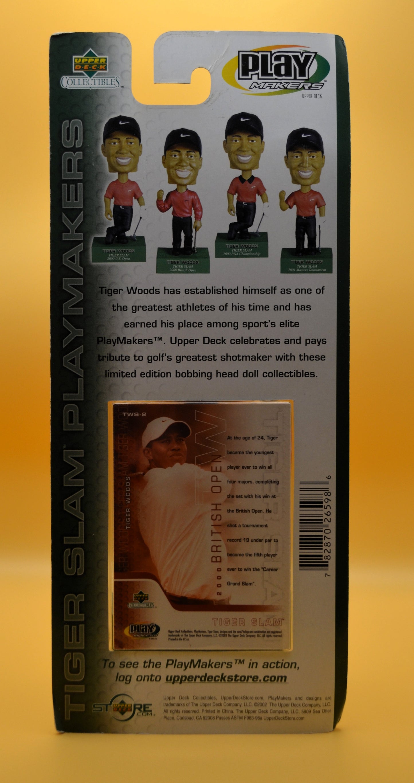 2002 Upper Deck Tiger Woods Tiger Slam Bobblehead Set of 4