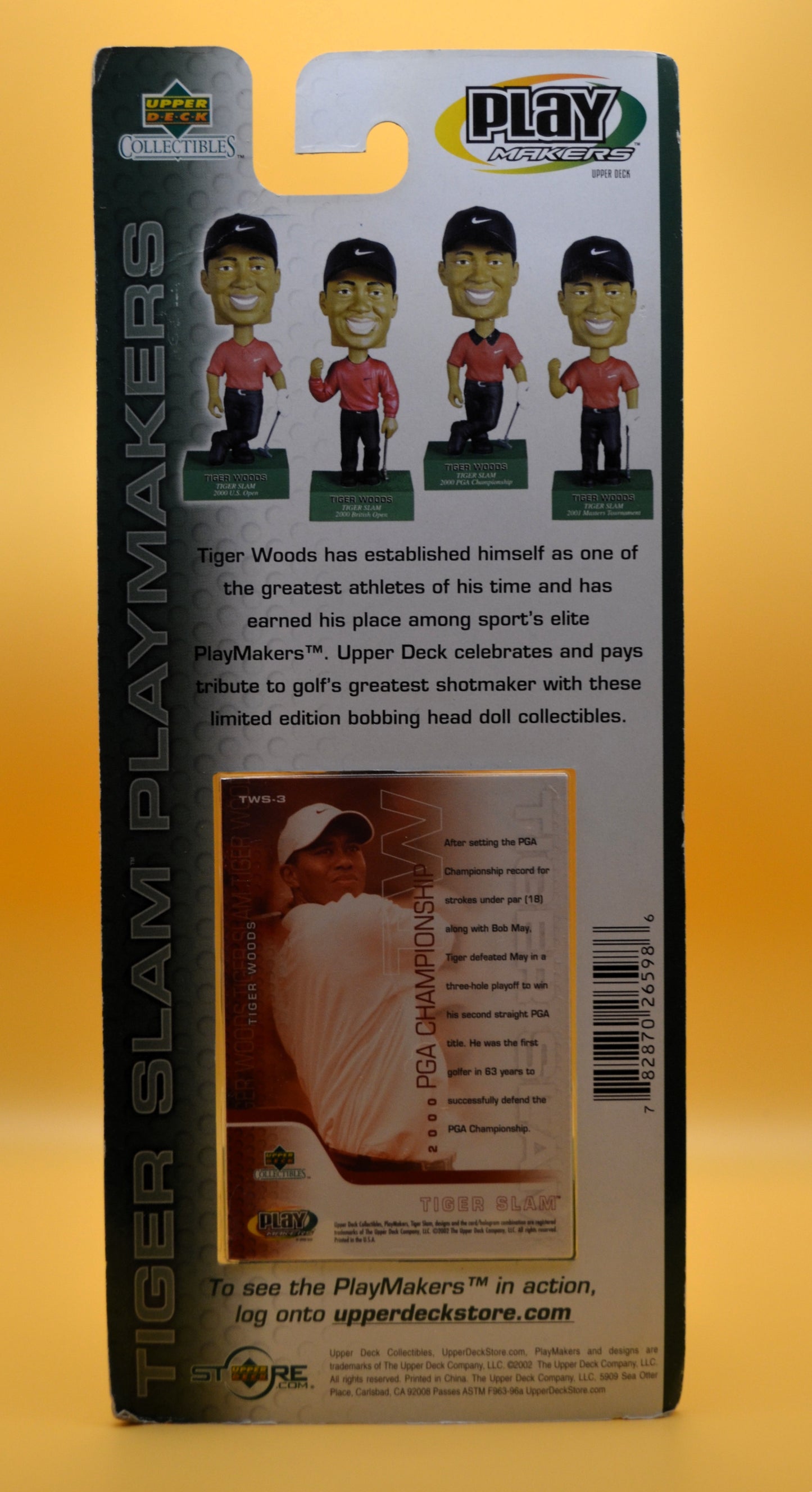 2002 Upper Deck Tiger Woods Tiger Slam Bobblehead Set of 4