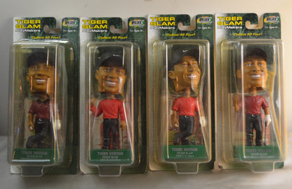 2002 Upper Deck Tiger Woods Tiger Slam Bobblehead Set of 4