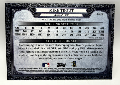2019 Mike Trout Bowman Sterling Continuity #BS-20
