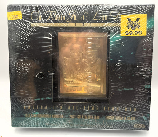 1995 Classic Cal Ripken & Lou Gehrig Baseball All Time Iron Man 23k Gold Card Factory Sealed
