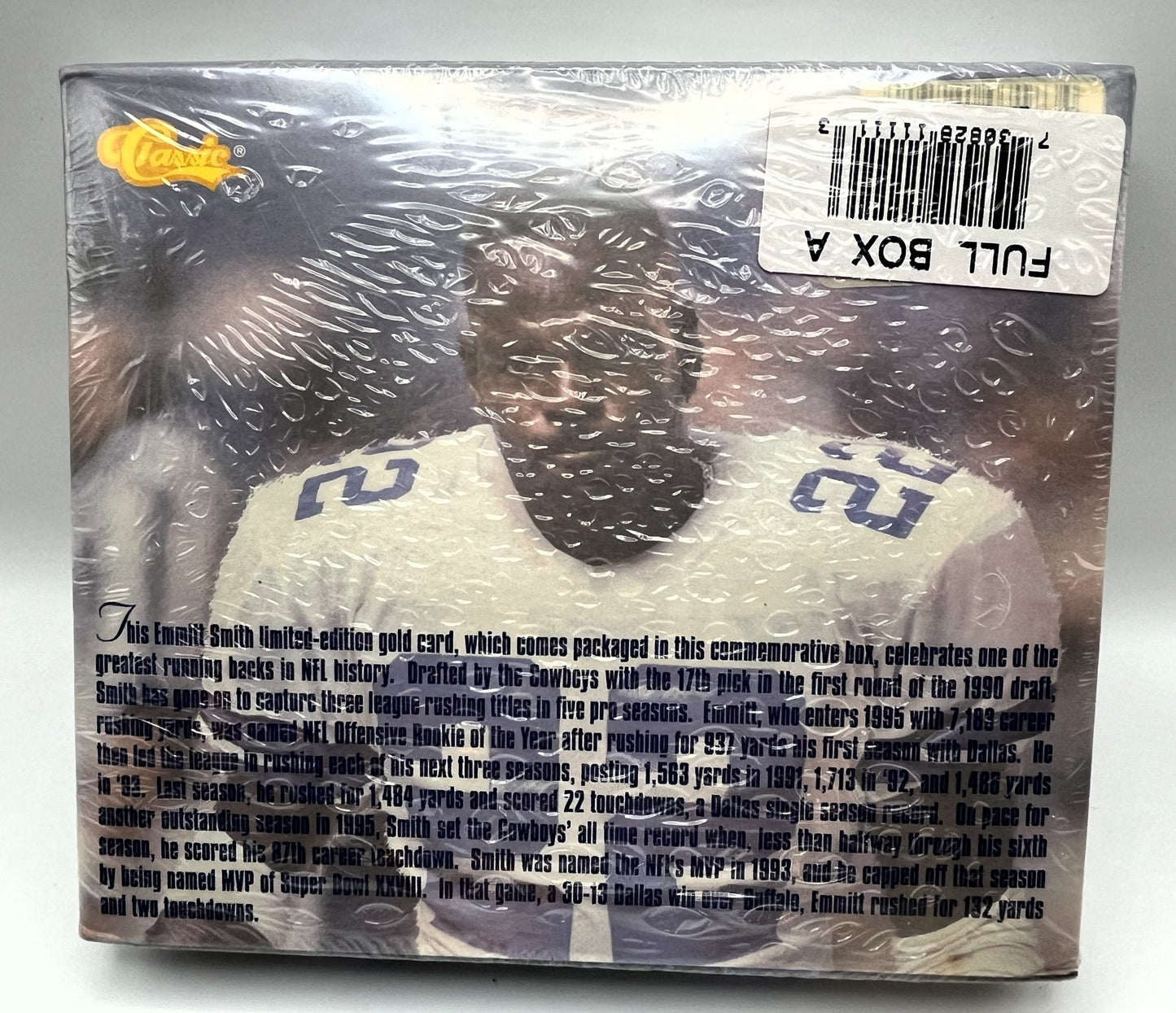 1995 Classic Emmitt Smith 23k Gold Card 3x Rushing Champion Factory Sealed Box