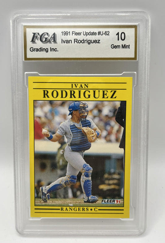 1991 Ivan "Pudge Rodriguez Fleer Update #U-62  Graded Gem Mint 10