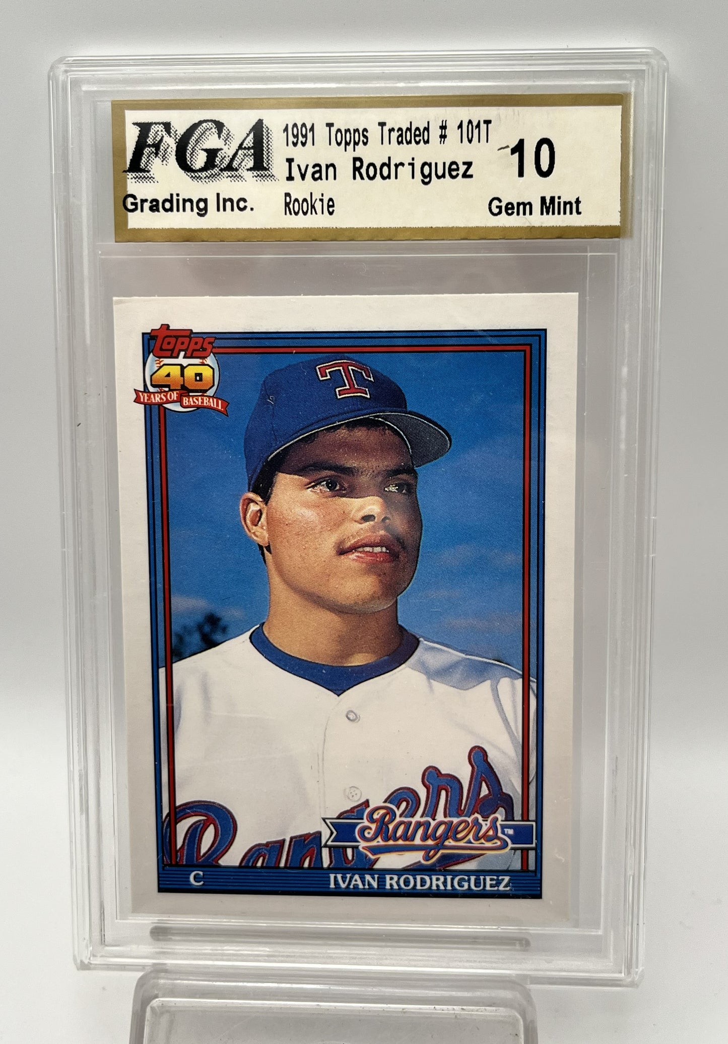 1991 Ivan "Pudge" Rodriguez Topps Traded #101T  Graded Gem Mint 10
