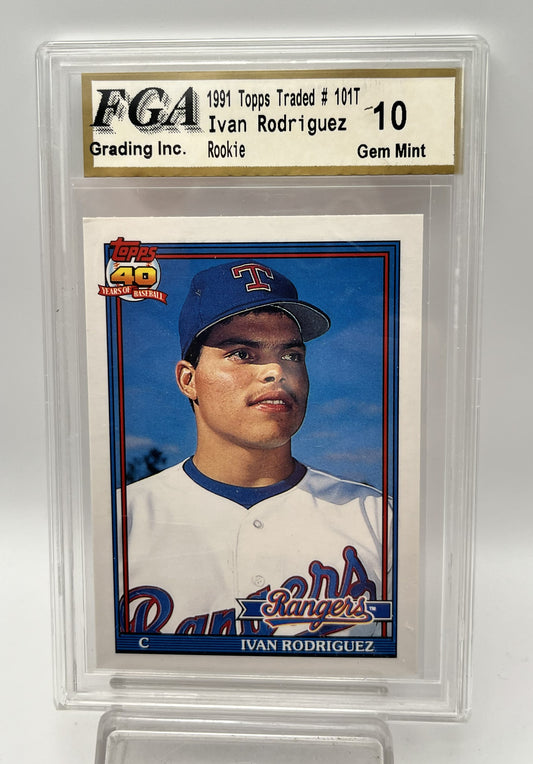 1991 Ivan "Pudge" Rodriguez Topps Traded #101T  Graded Gem Mint 10