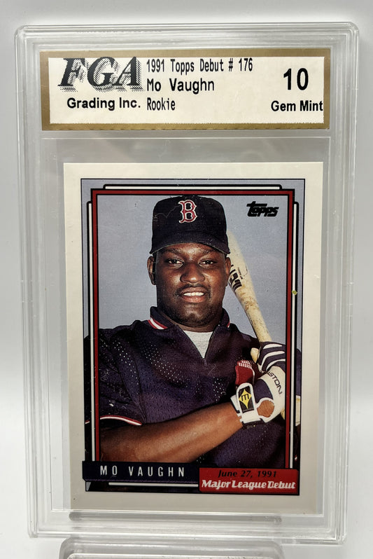 1991 Mo Vaughn Topps Debut Rookie #176 Graded Gem Mint 10