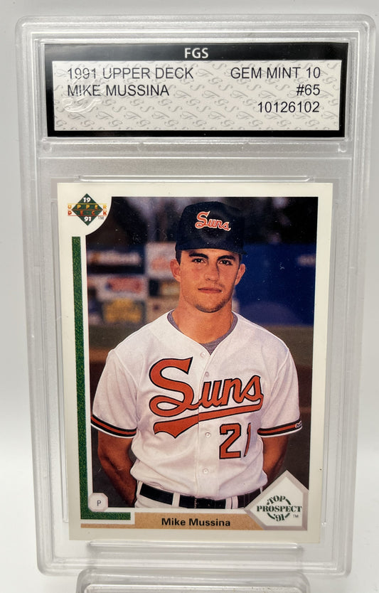1991 Mike Mussina Upper Deck #65 Top Prospect Graded Gem Mint 10