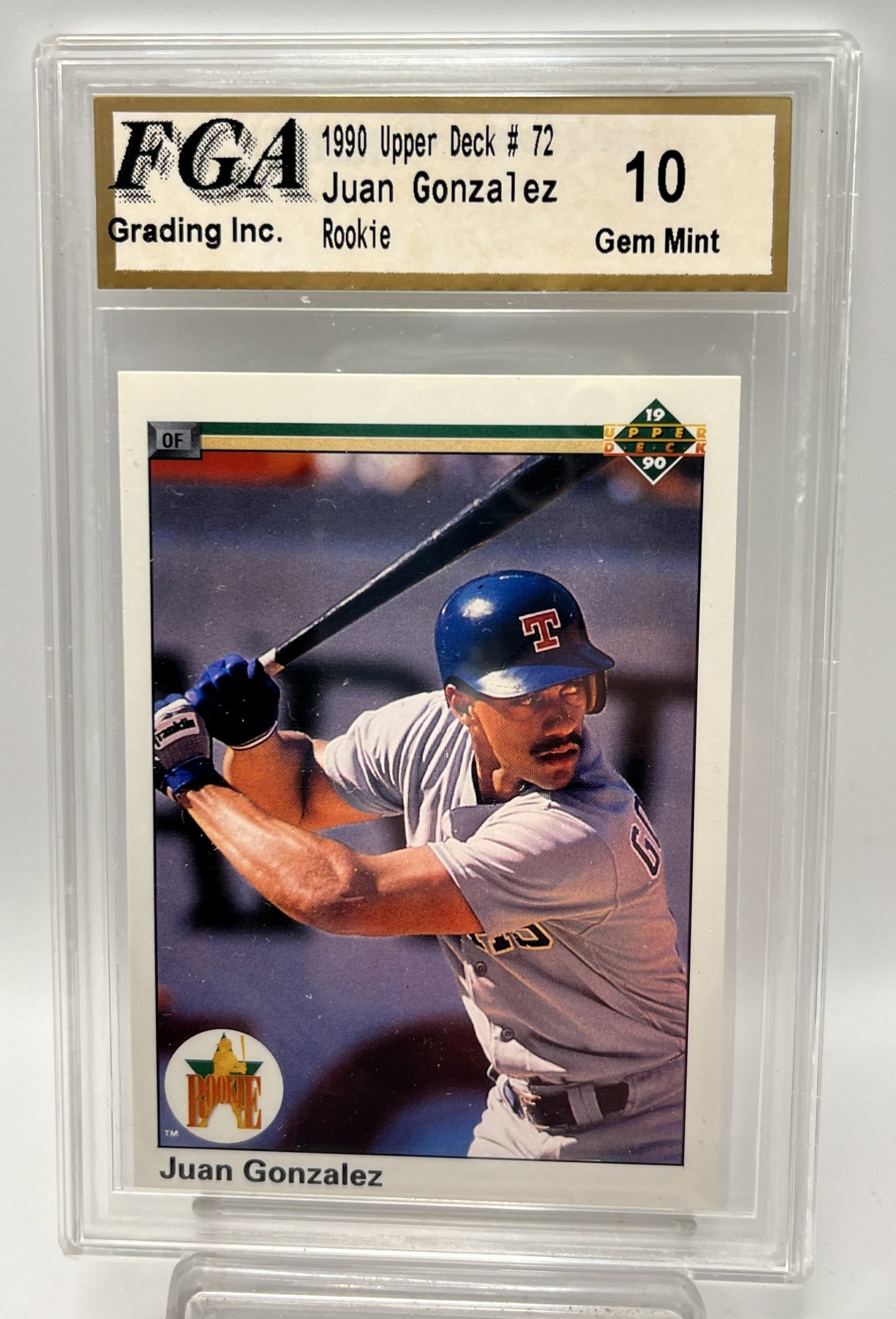 1990 Juan Gonzalez Upper Deck #72 Rookie Graded Gem Mint 10