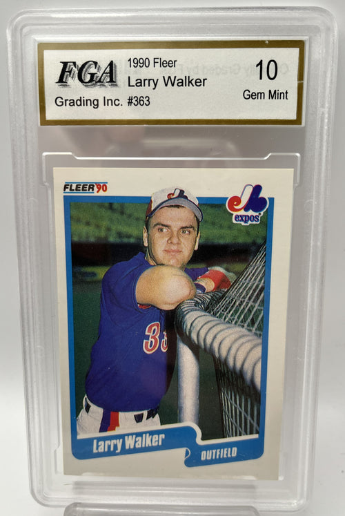 1990 Larry Walker Fleer #363 Rookie Graded Gem Mint 10