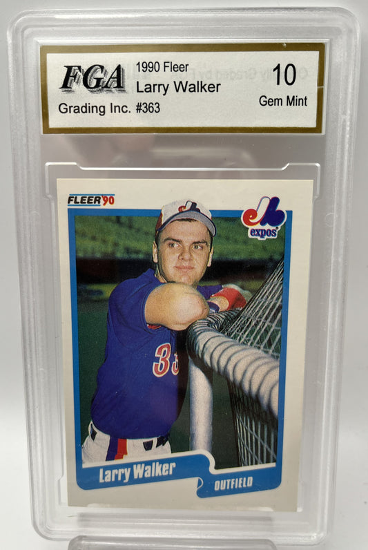 1990 Larry Walker Fleer #363 Rookie Graded Gem Mint 10