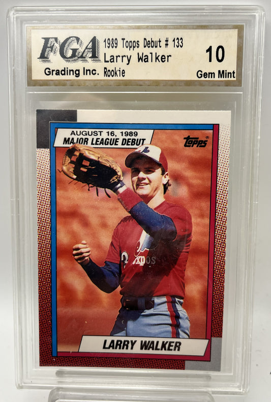 1989 Larry Walker Topps Debut #133 Rookie Graded Gem Mint 10