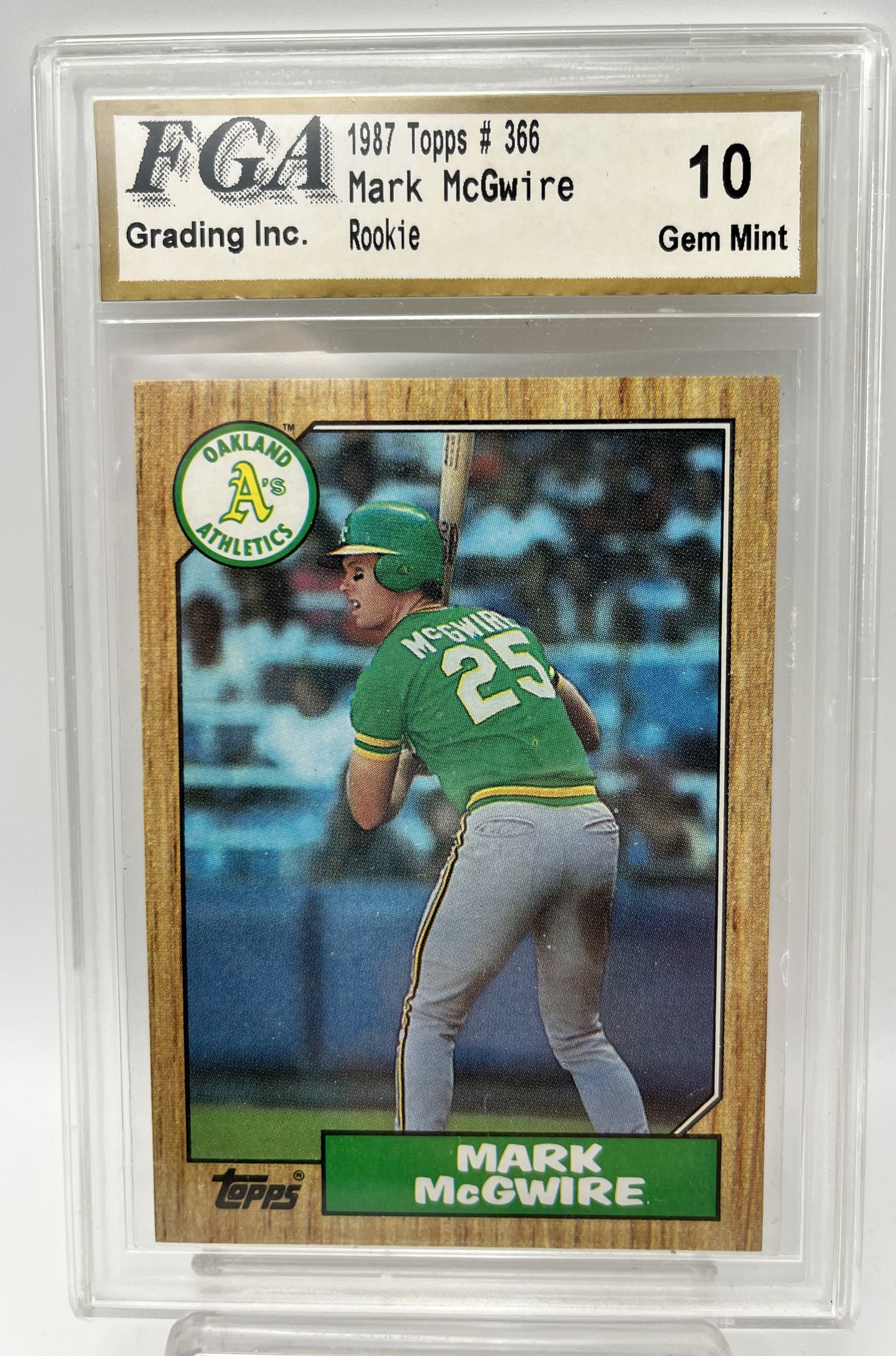1987 Mark McGwire Topps #366 Rookie Graded Gem Mint 10