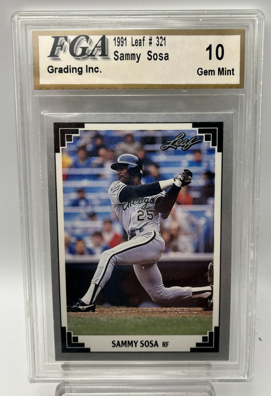 1991 Sammy Sosa Leaf #321 Graded Gem Mint 10