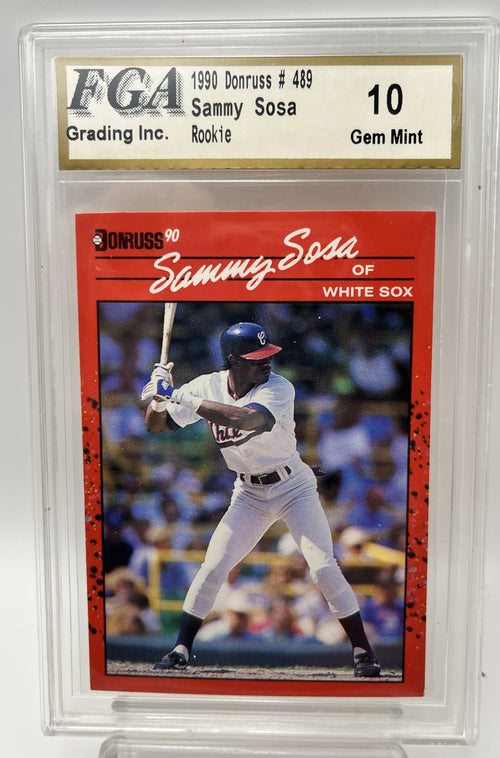 1990 Sammy Sosa Donruss #489 Rookie Graded Gem Mint 10