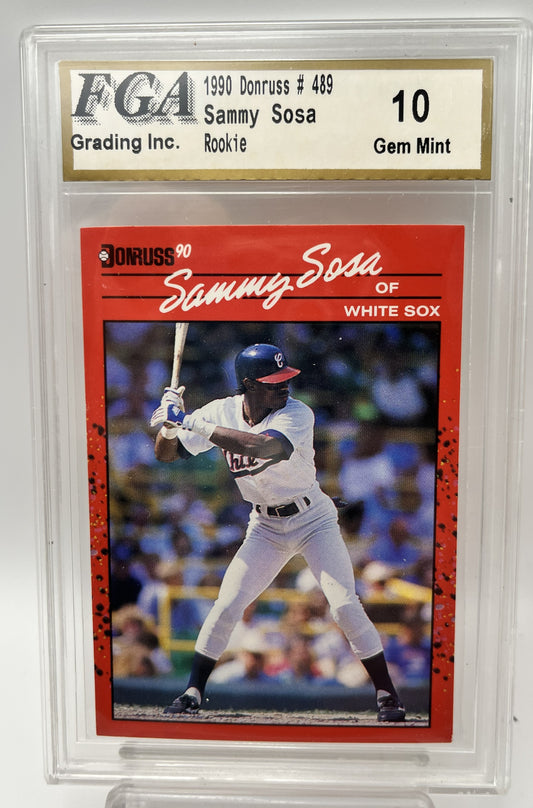 1990 Sammy Sosa Donruss #489 Rookie Graded Gem Mint 10