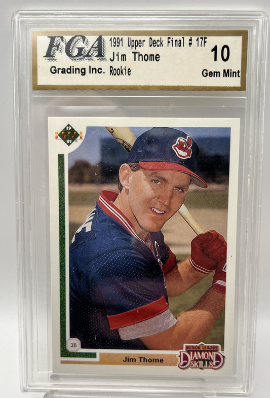 1991 Jim Thome Upper Deck Final #17F Rookie Graded Gem Mint 10