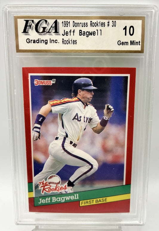 1991 Jeff Bagwell Donruss "The Rookie" Rookie Graded Gem Mint 10