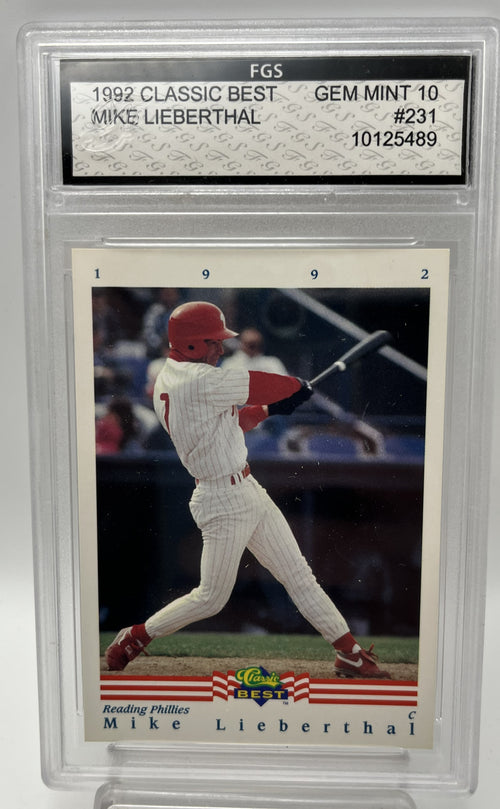 1992 Mike Lieberthal Classic Best #231 Rookie Graded Gem Mint 10