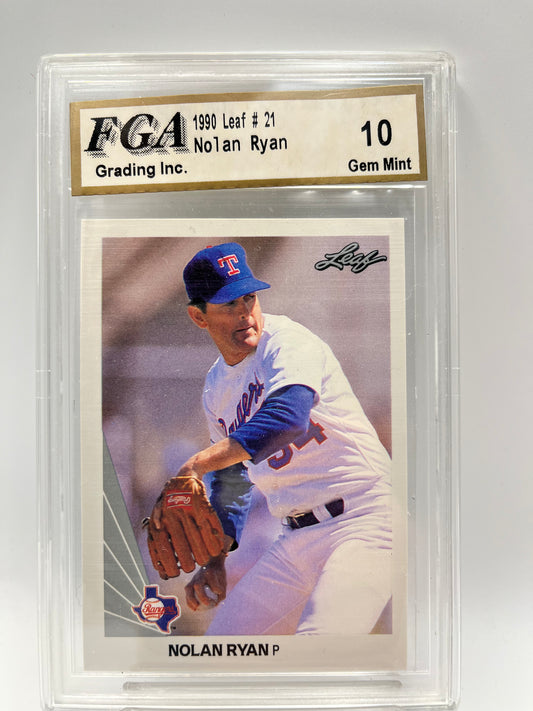 1990 Nolan Ryan Leaf #21 Graded Gem Mint 10
