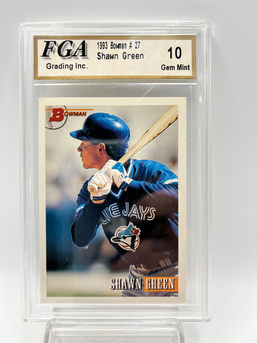 1993 Shawn Green Bowman #27 Rookie Graded Gem Mint 10
