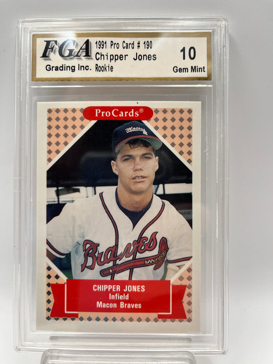 1991 Chipper Jones Pro Card #190 Rookie Graded Gem Mint 10