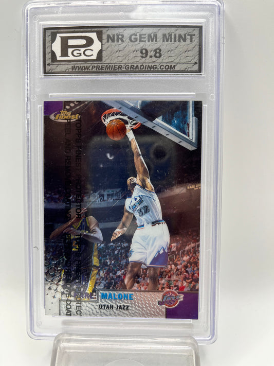 1999-2000 Karl Malone Topps Finest #192 Graded Gem Mint 9.8
