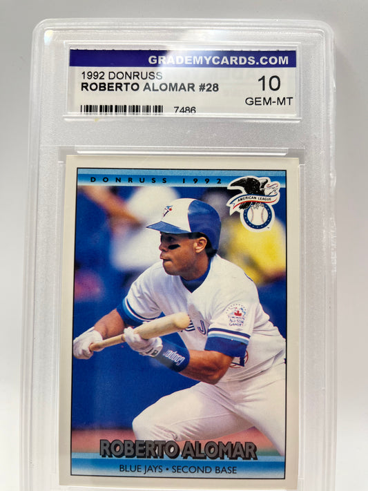 1992 Roberto Alomar Donruss #28 Graded Gem Mint 10