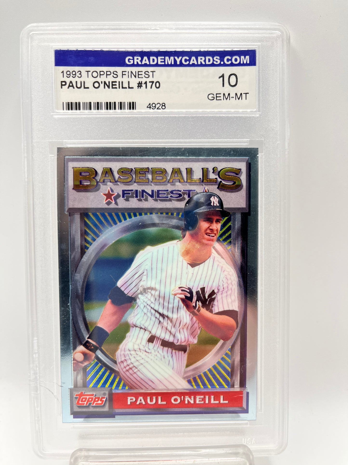 1993 Paul O'Neill Topps Finest #170 Graded Gem Mint 10