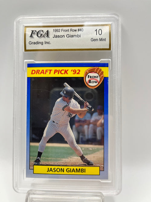 1992 Jason Giambi Front Row #40 Rookie Graded Gem Mint 10