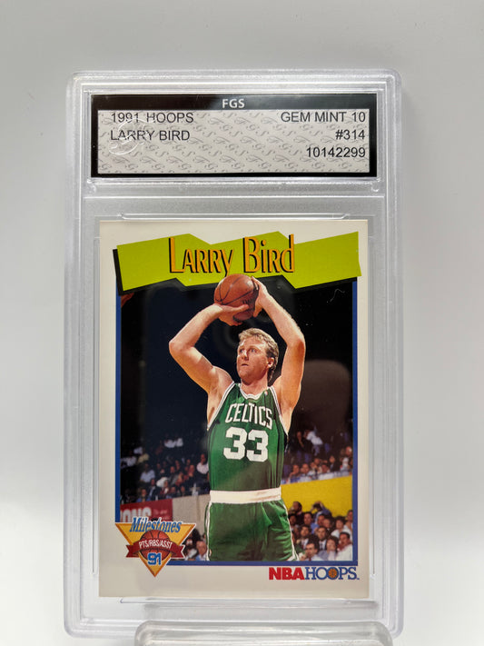 1991 Larry Bird NBA Hoops #314 Graded Gem Mint 10