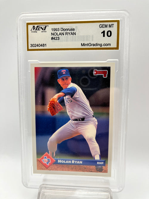 1993 Nolan Ryan Donruss #423 Graded Gem Mint 10