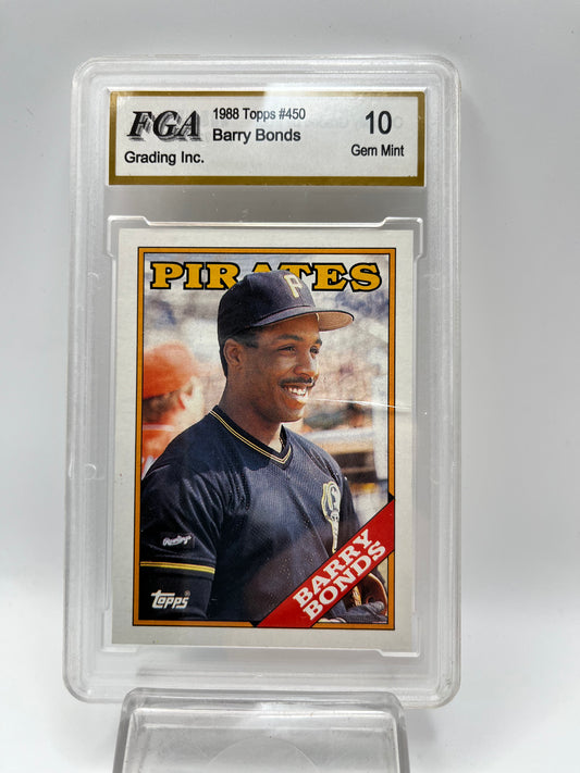 1988 Barry Bonds Topps #450 2nd Year  Graded Gem Mint 10